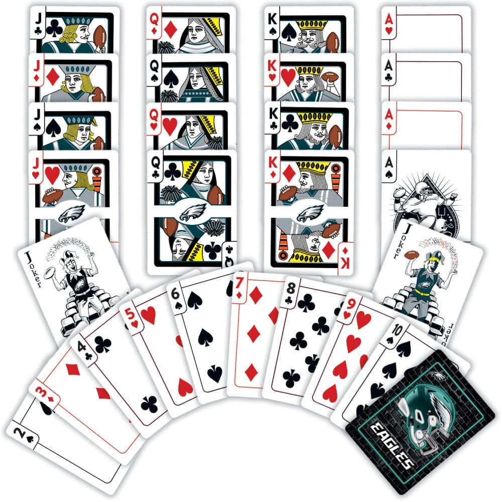 Philadelphia Eagles Neon-Styled Playing Cards - 54 Card Deck