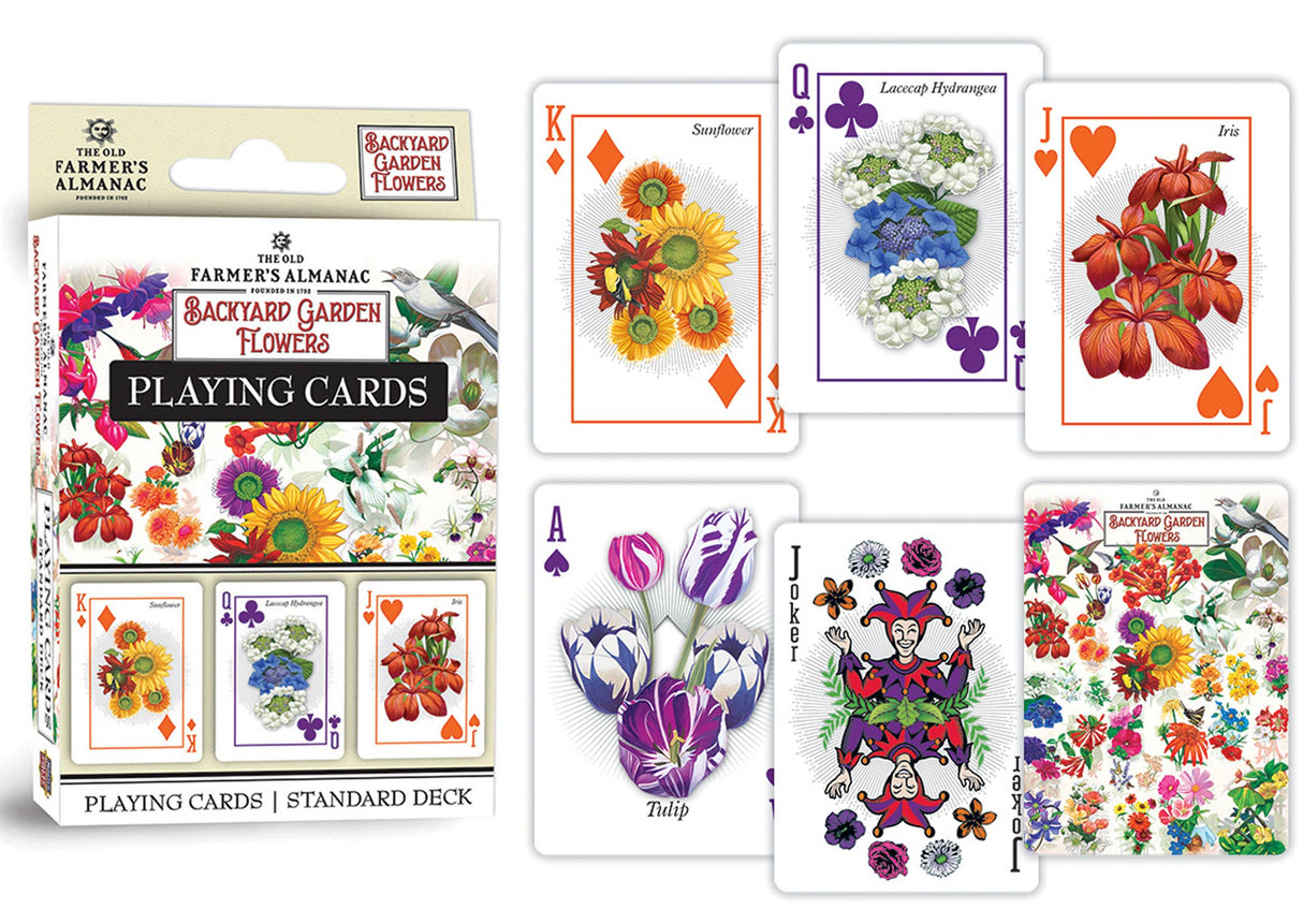 Farmer's Almanac - Backyard Garden Flowers Playing Cards