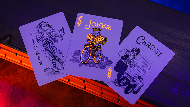 Bicycle Neon Rider Back Yellow-Starburst Deck Playing Cards
