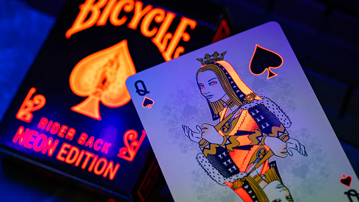 Bicycle Neon Rider Back Yellow-Starburst Deck Playing Cards