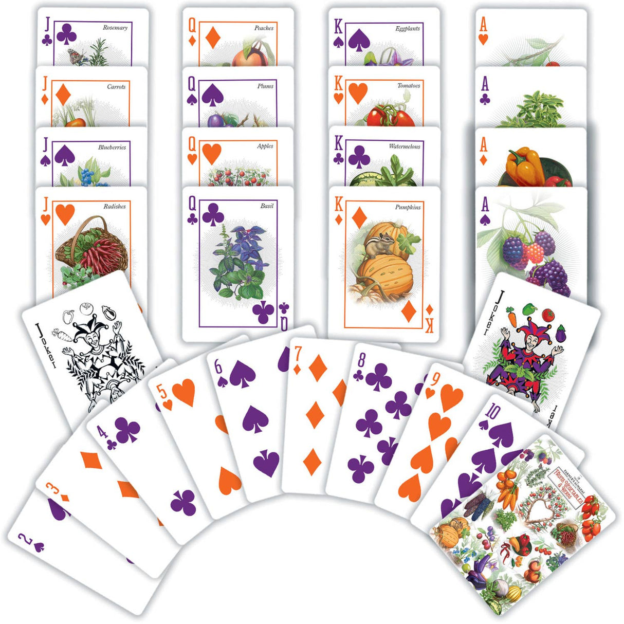 Farmer's Almanac - Fruits, Vegetables, & Herbs Playing Cards
