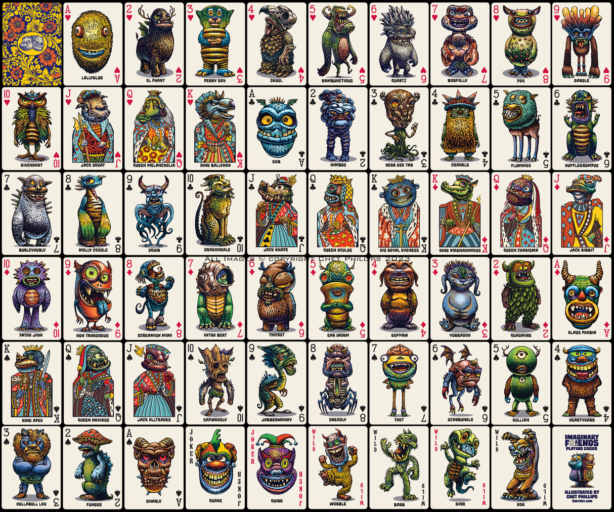 Imaginary Friends and Fiends Playing Cards