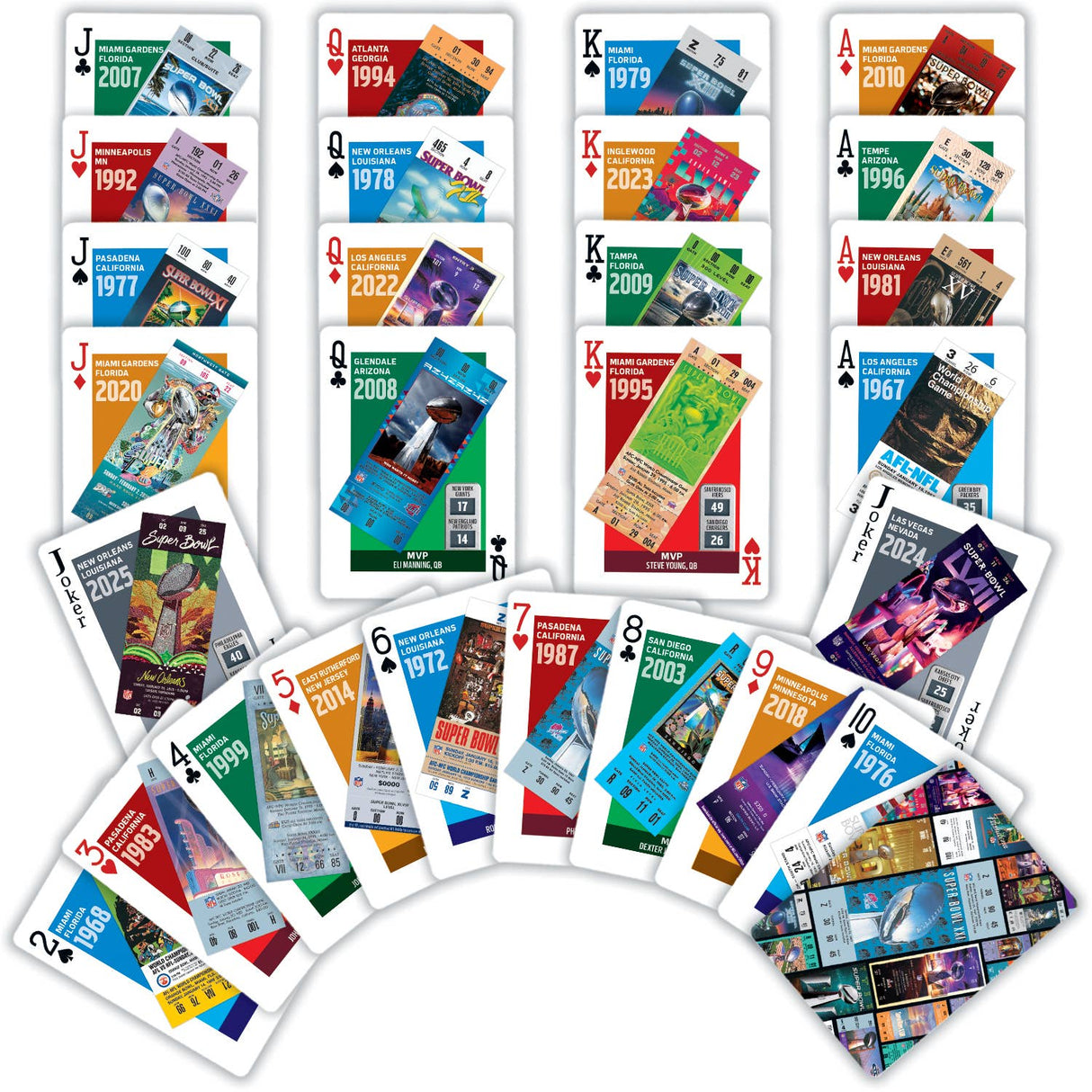 NFL Super Bowl Ticket Playing Cards