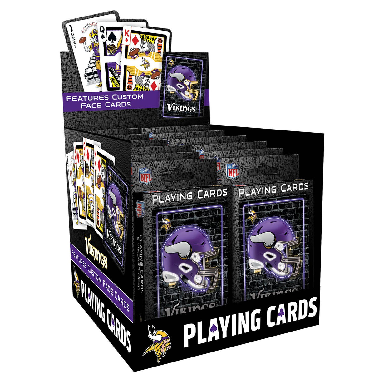 Minnesota Vikings Neon-Styled Playing Cards - 54 Card Deck