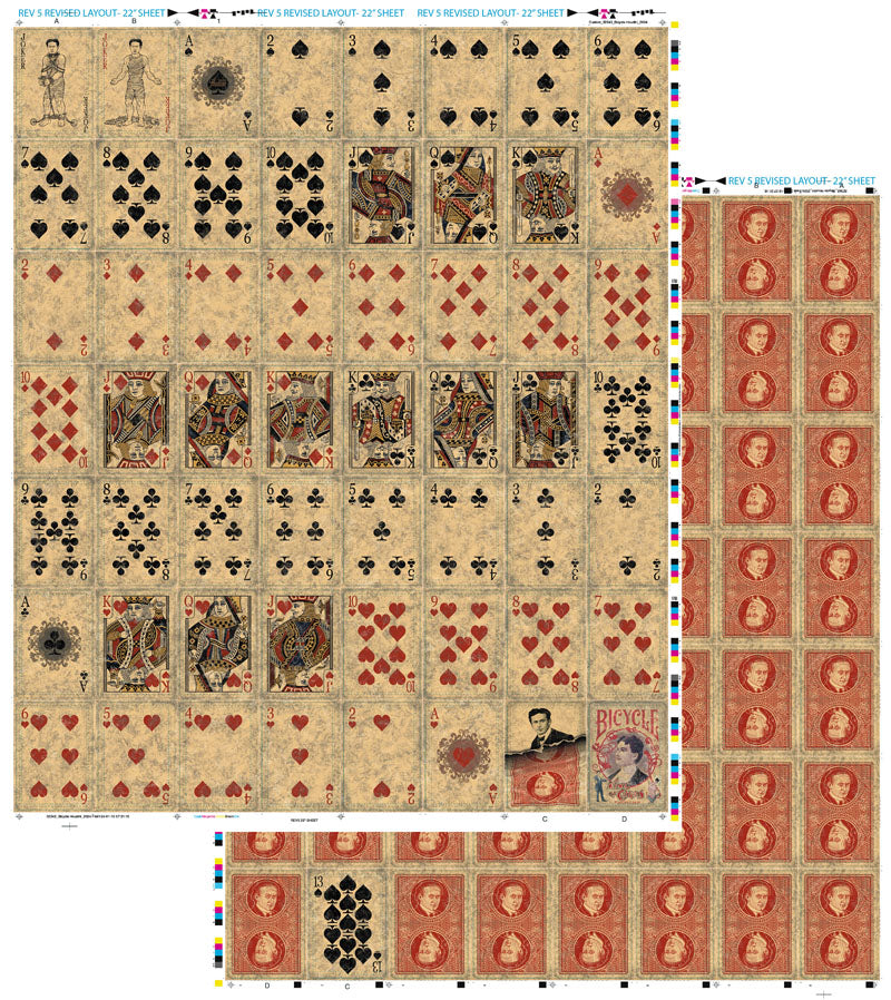 Un-Cut Sheet Bicycle Harry Houdini Playing Cards