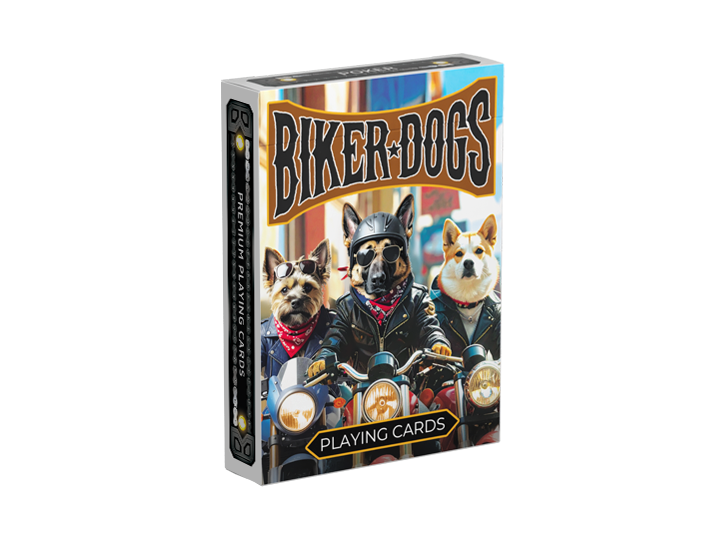 Biker Dogs Playing Cards