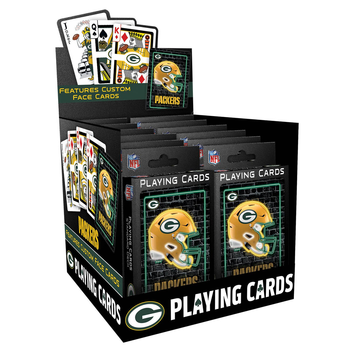 Green Bay Packers Neon-Styled Playing Cards - 54 Card Deck