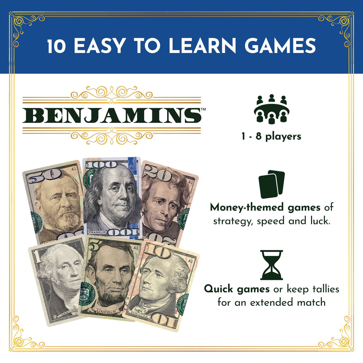 Benjamins Cash Cards Playing Cards