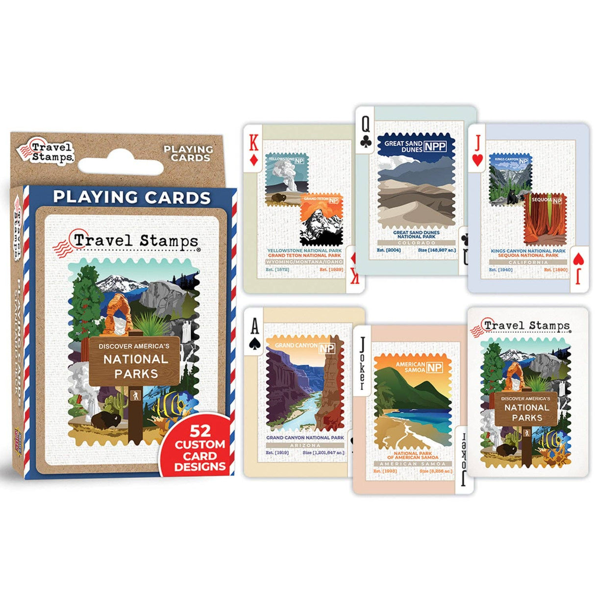 National Parks Travel Stamps Playing Cards