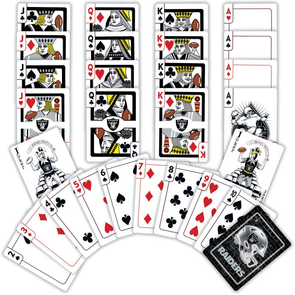Las Vegas Raiders Neon-Styled Playing Cards - 54 Card Deck