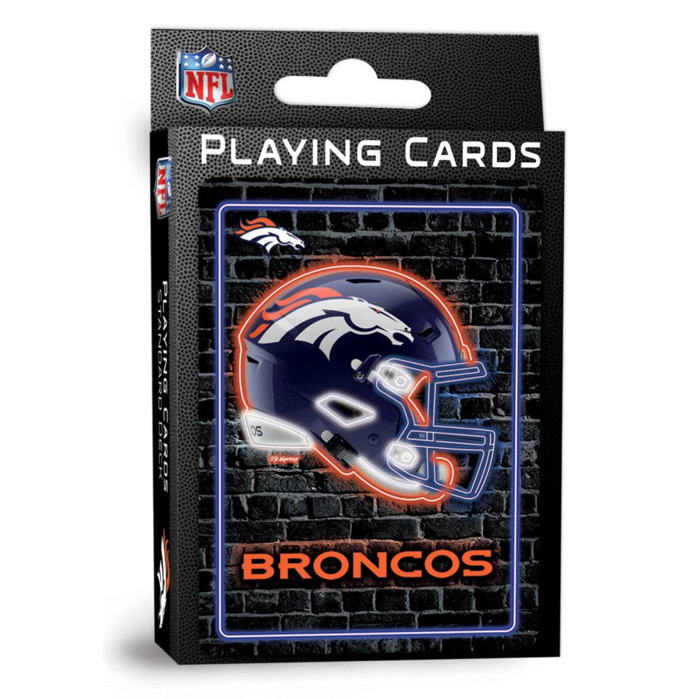 Denver Broncos Neon-Styled Playing Cards - 54 Card Deck