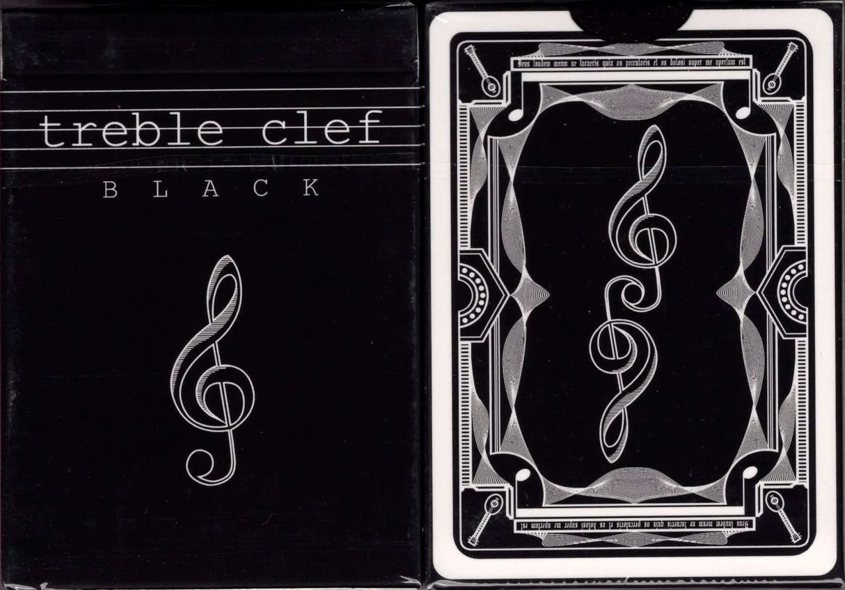 Treble Clef Black Playing Cards