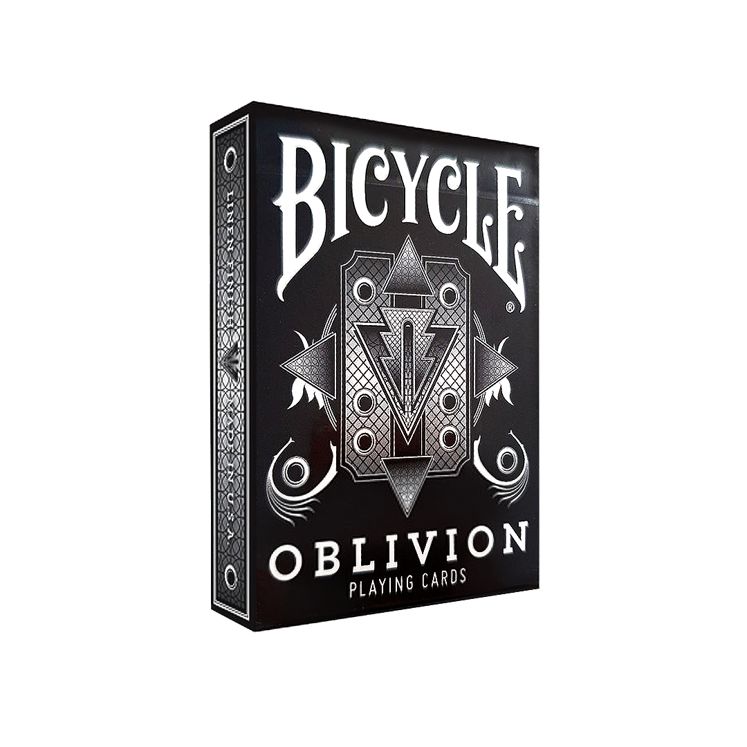 Baraja Bicycle Oblivion con errores de impresión de 1st Run (blanca) de Collectable Playing Cards
