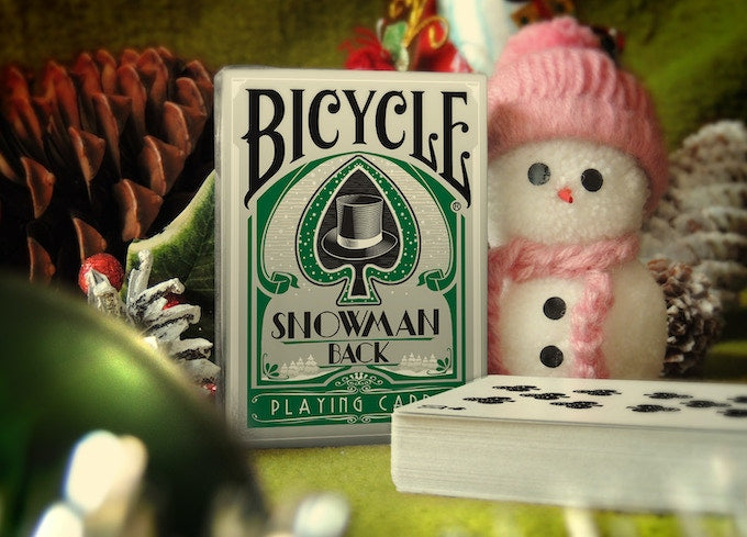 Bicycle Snowman (Green) Playing Cards - Christmas