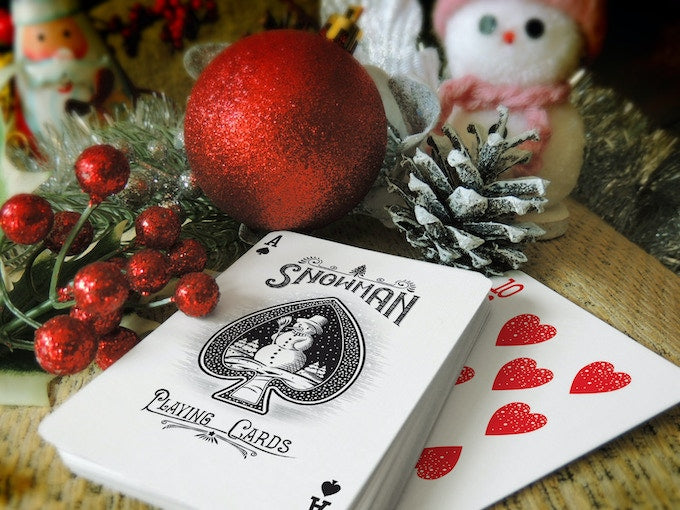 Bicycle Snowman (Green) Playing Cards - Christmas