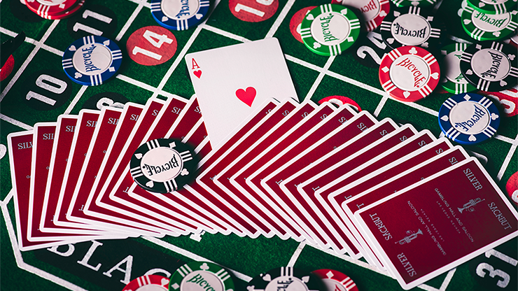 Silver Sackbut (Red) Playing Cards