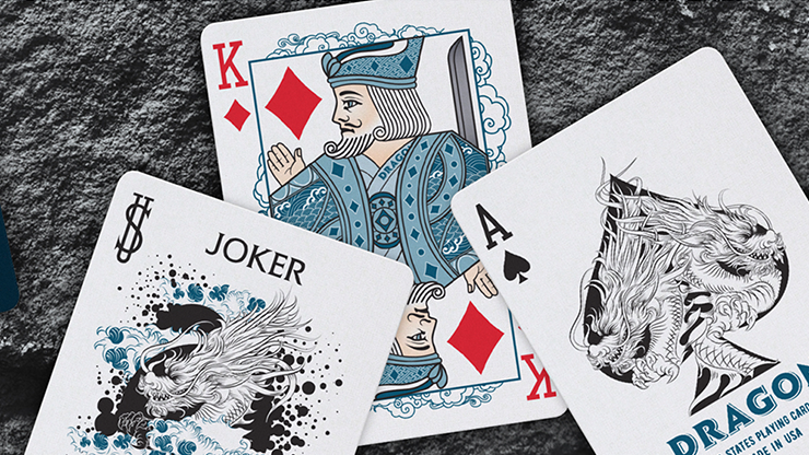 Naipes Bicycle Dragon (azul) de USPCC