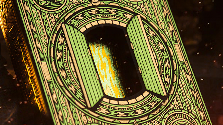 Naipes Fuego Sagrado (Emerald Flare) de Riffle Shuffle