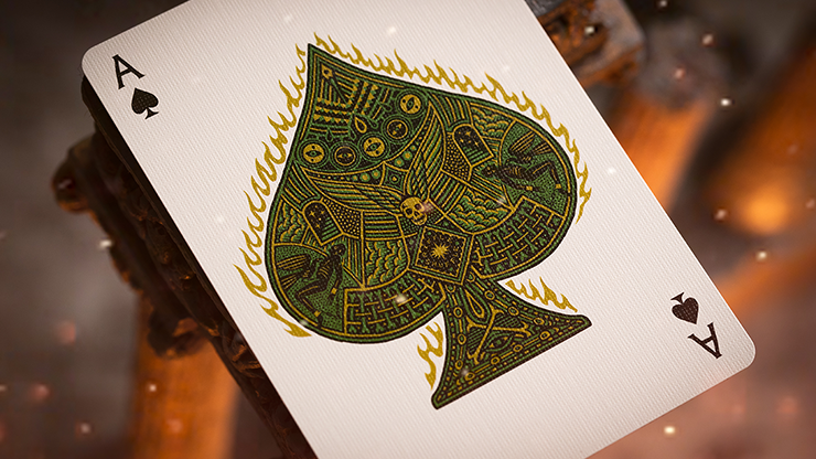 Naipes Fuego Sagrado (Emerald Flare) de Riffle Shuffle