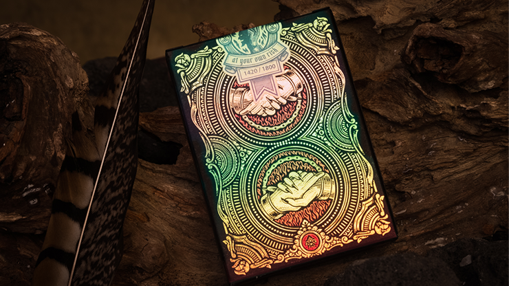 Naipes Deal with the Devil (Contrato dorado) con edición frustrada UV de Darkside Playing Card Co