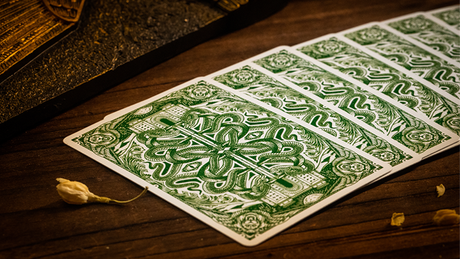 Naipes Babylon (verde bosque) de Riffle Shuffle