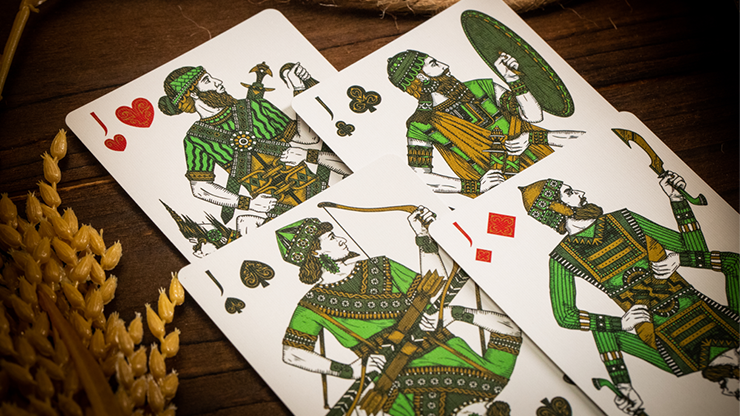 Naipes Babylon (verde bosque) de Riffle Shuffle