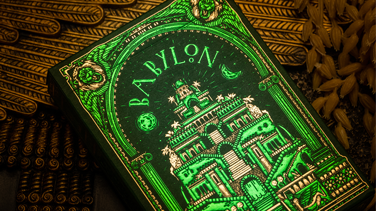 Naipes Babylon (verde bosque) de Riffle Shuffle