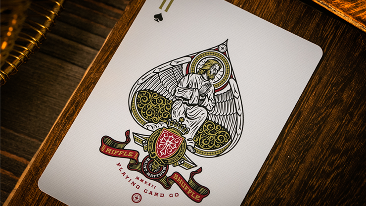 Naipes The Cross (Maroon Martyrs) de Peter Voth x Riffle Shuffle