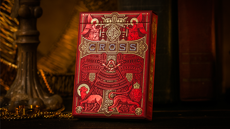 Naipes The Cross (Maroon Martyrs) de Peter Voth x Riffle Shuffle