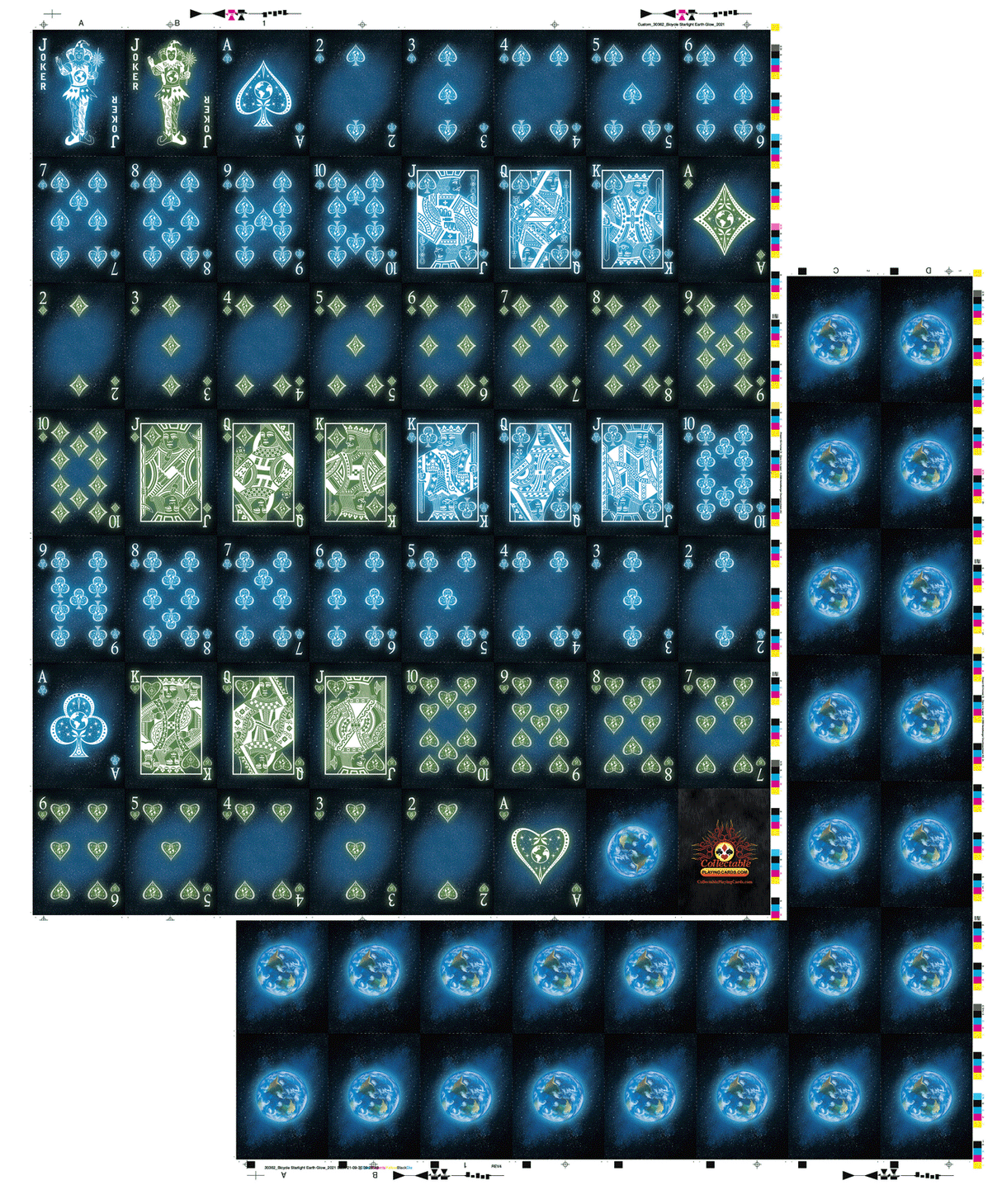 Un-Cut Sheet Bicycle Starlight Earth Glow