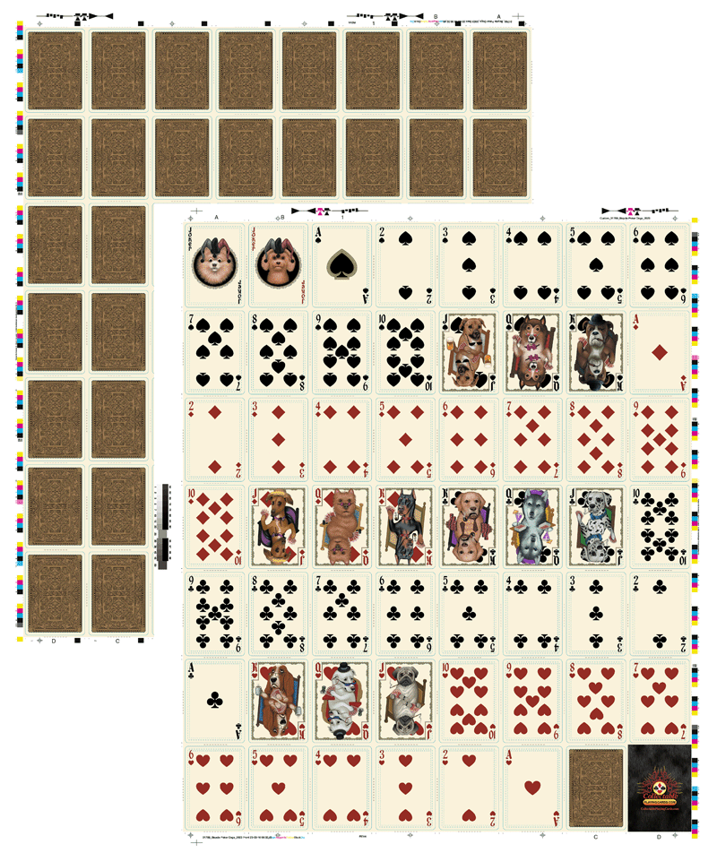 Un-Cut Sheet Bicycle Poker Dogs