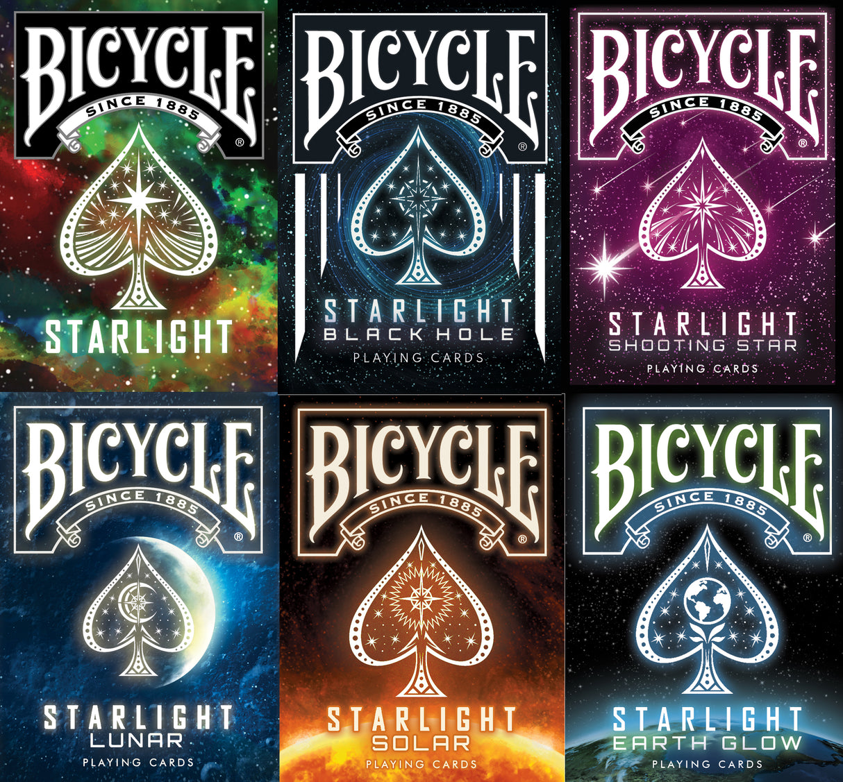 Bicycle Starlight Series (Special Limited Print Run) Playing Cards, 6 Deck Set