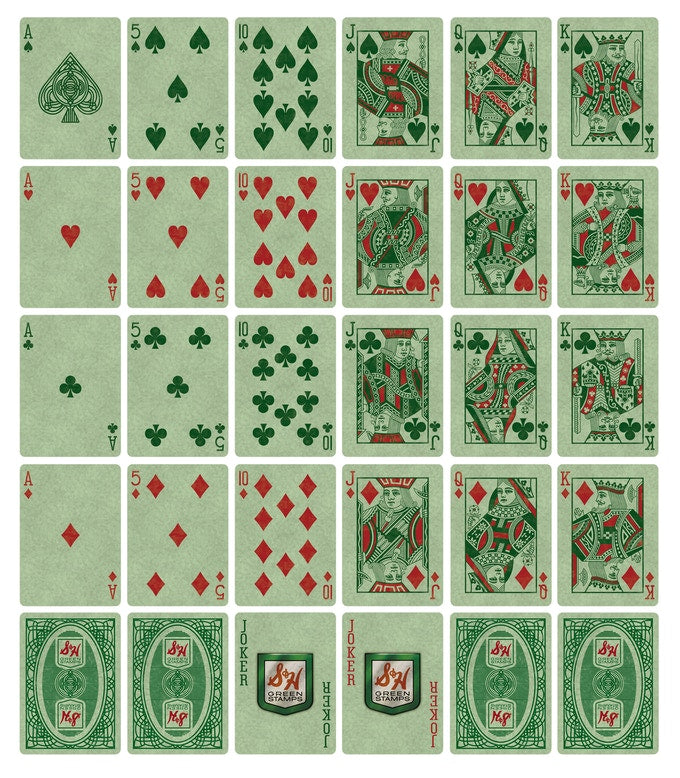 Naipes con sellos verdes