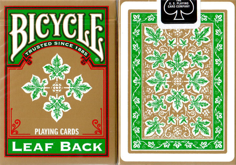Bicycle Leaf Back Green Playing Cards Gold Edition