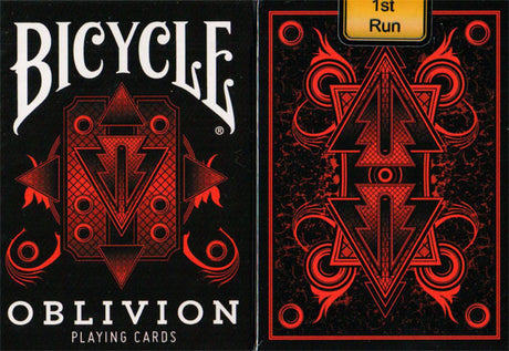 Baraja Bicycle Oblivion con errores de impresión de 1st Run (roja) de Collectable Playing Cards