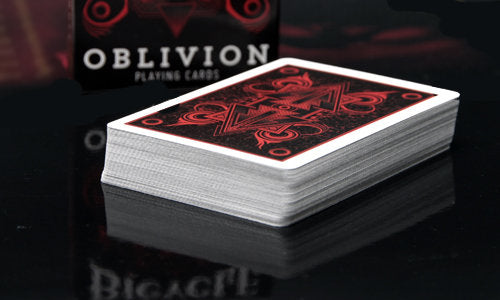 Baraja Bicycle Oblivion con errores de impresión de 1st Run (roja) de Collectable Playing Cards