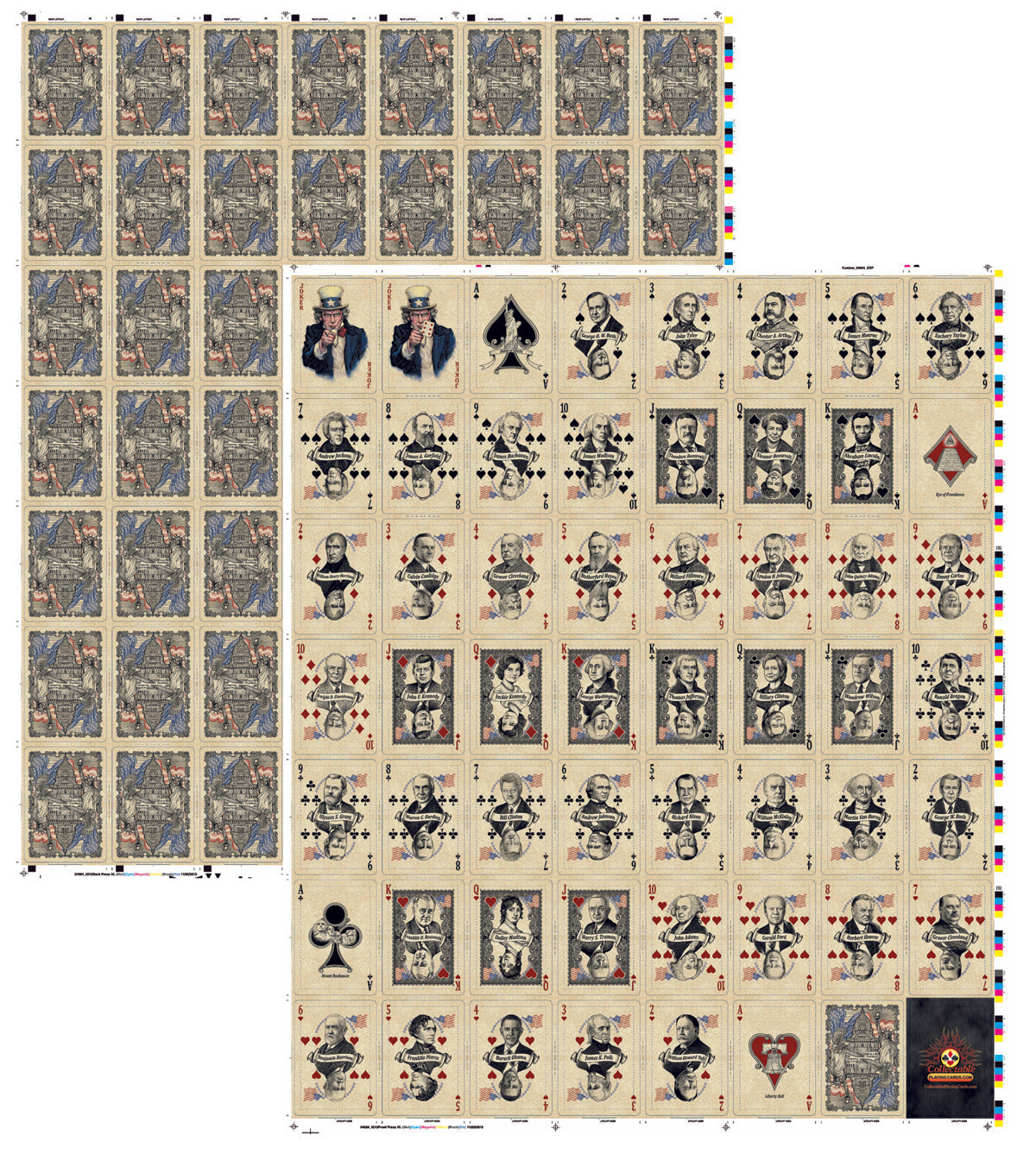 Presidentes de EE. UU. en hojas sin cortar