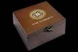 Five Elements Playing Cards Wooden Collection Set with 5 Dice