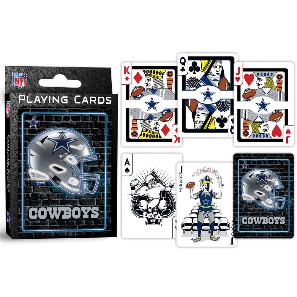 Dallas Cowboys Neon-Styled Playing Cards - 54 Card Deck