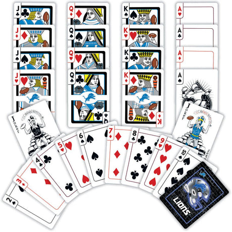 Detroit Lions Neon-Styled Playing Cards - 54 Card Deck
