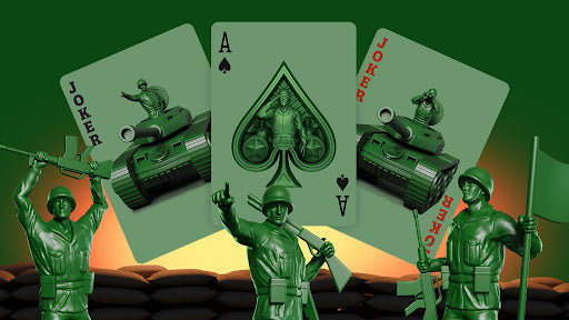 Army Men Playing Cards