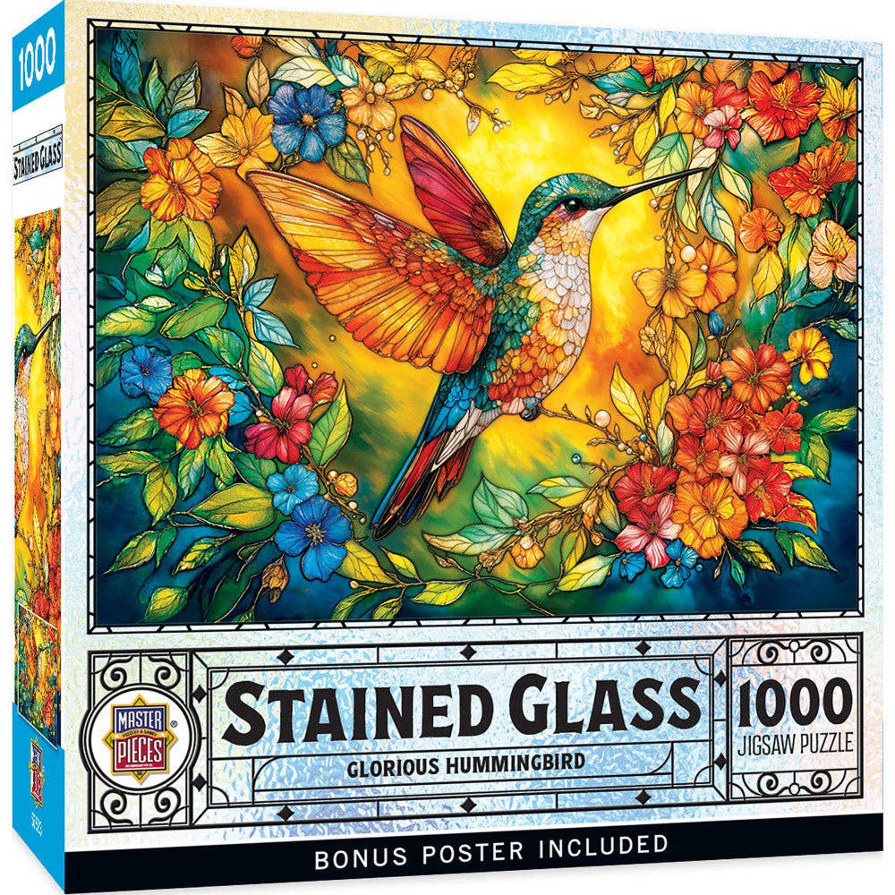 Stained Glass - Glorious Hummingbird 1000 Piece Jigsaw Puzzle