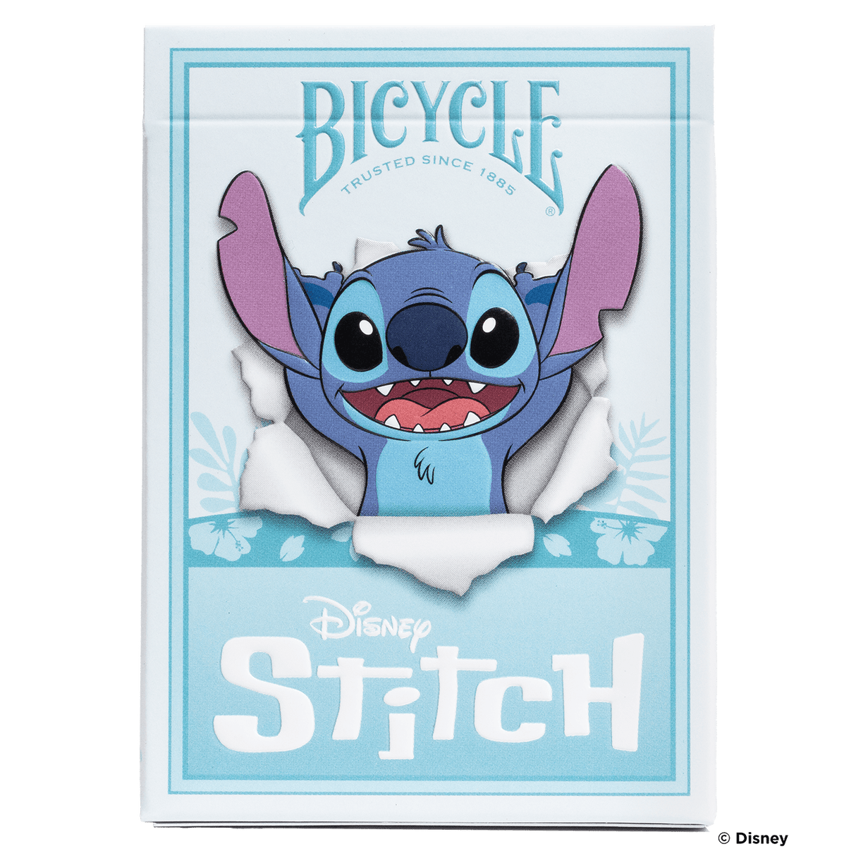 Naipes inspirados en Disney Stitch en bicicleta