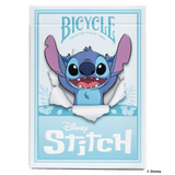 Naipes inspirados en Disney Stitch en bicicleta