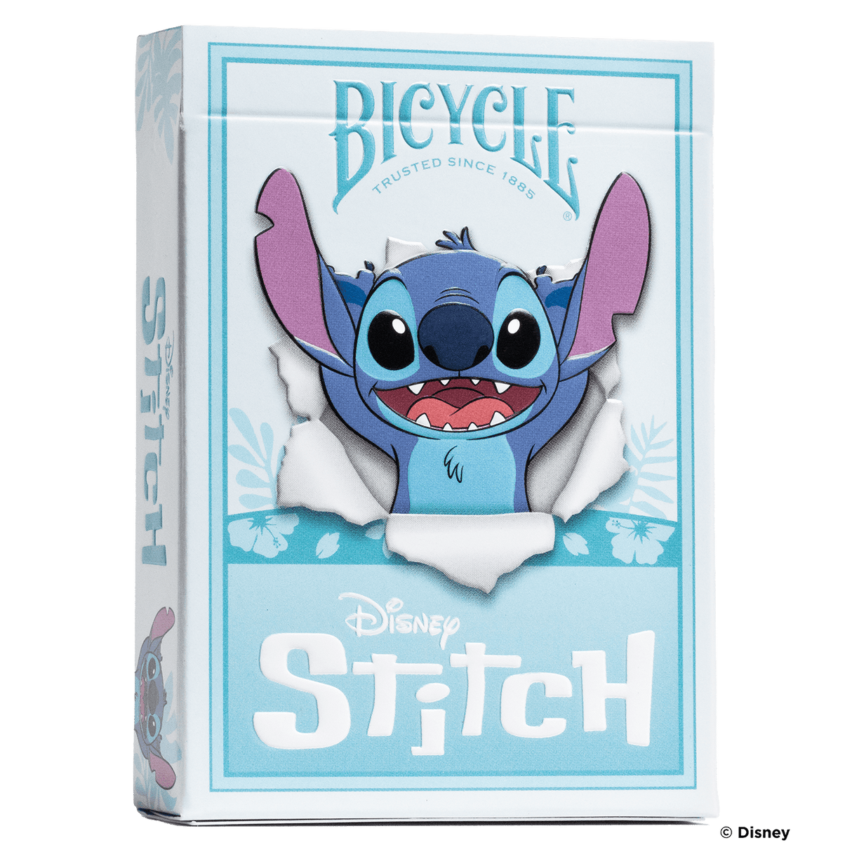 Naipes inspirados en Disney Stitch en bicicleta