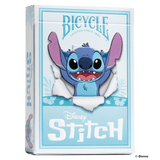 Naipes inspirados en Disney Stitch en bicicleta