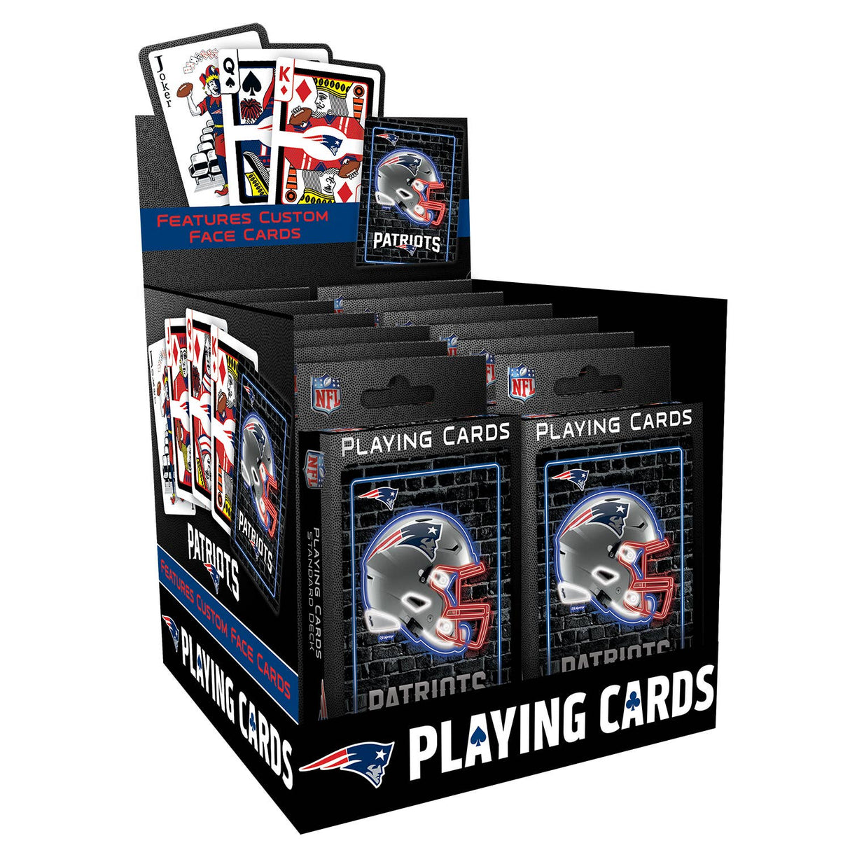 New England Patriots Neon-Styled Playing Cards - 54 Card Deck