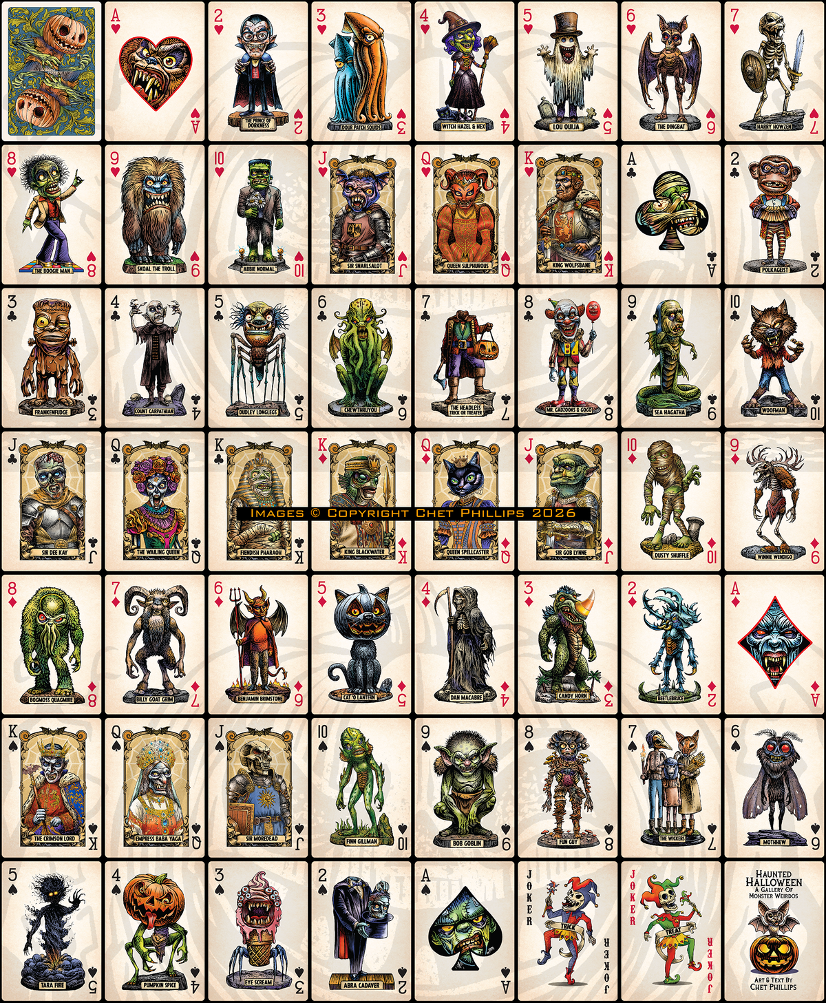 Haunted Halloween: Gallery of Monster Weirdos Playing Cards