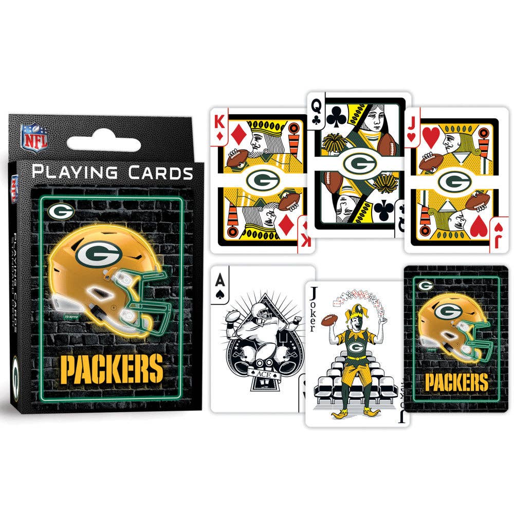 Green Bay Packers Neon-Styled Playing Cards - 54 Card Deck
