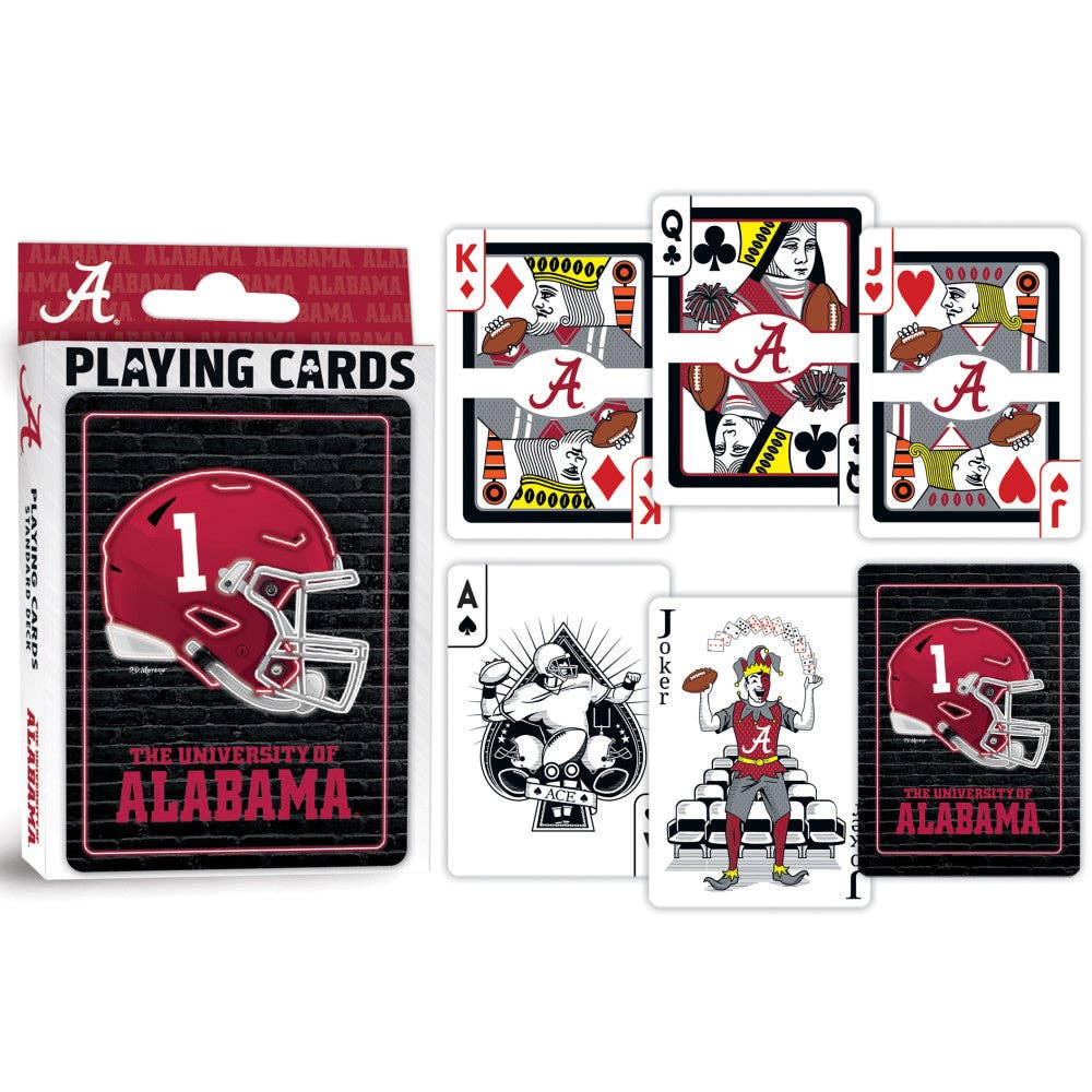 Alabama Crimson Tide Neon-Styled Playing Cards - 54 Card Deck